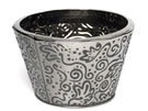 Galvanised Bowl Full Decoration Diameter 16cm x Height 10cm Ssilver